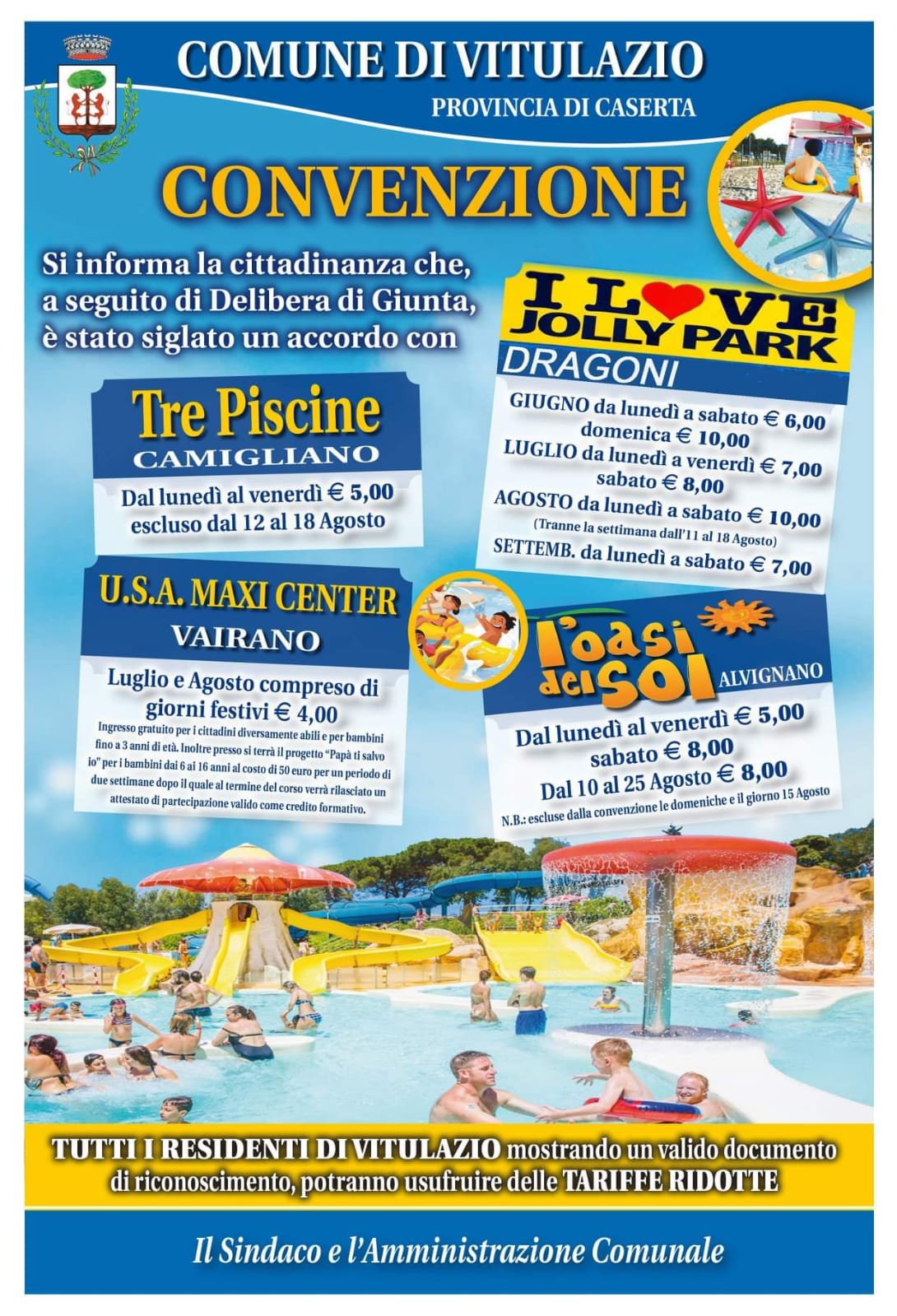 Convenzione estate 2019 - Piscine e parchi acquatici