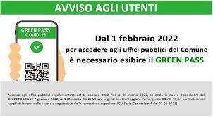 ACCESSO Uffici pubblici comunali, dal primo febbraio obbligatorio il green pass base per entrare