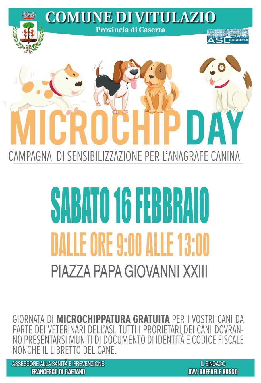 MICROCHIP DAY - 16/04/2019 DALLE 9.00 ALLE 13.00 - PIAZZA PAPA GIOVANNI XXIII